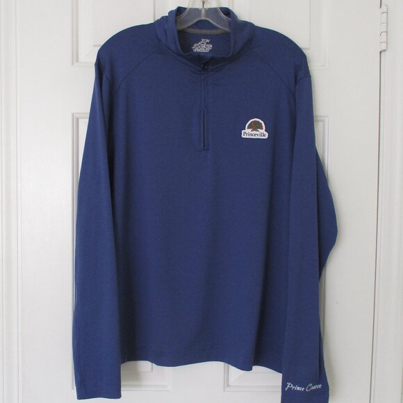 Ahead Extreme Mens L/S "Princeville" (Kauai, HI) Blue 1/4 Zip Golf Shirt NWOT- M - Picture 1 of 3